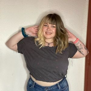 American eagle stretchy off shoulder top